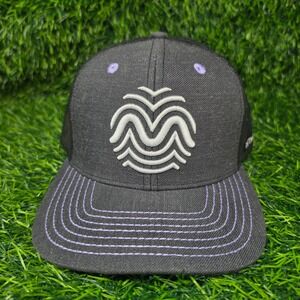 NEW Rythm Trucker Hat Mens OS Charcoal Purple Flat Bill Wave Logo Snapback
